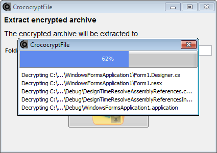 CrococryptFile Windows Decrypt GUI progress