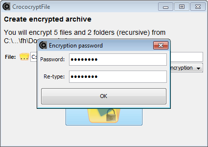 CrococryptFile Windows Encrypt GUI password