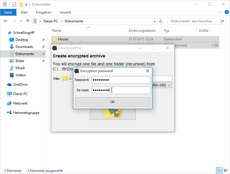 CrococryptFile Windows10 Encrypt