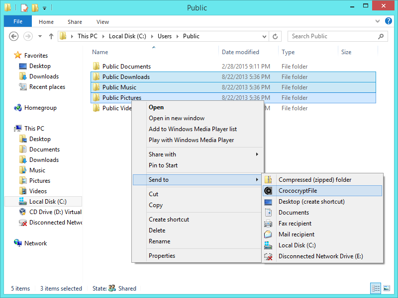 CrococryptFile Windows8 Encrypt ContextMenu