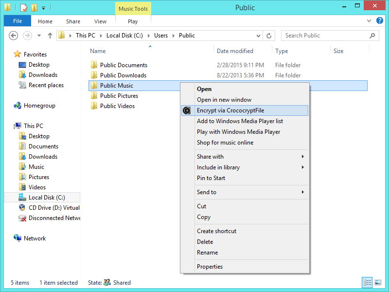 CrococryptFile Windows8 Encrypt ContextMenu