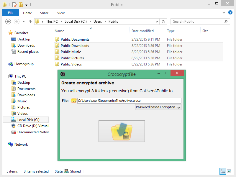 CrococryptFile Windows8 Encrypt GUI