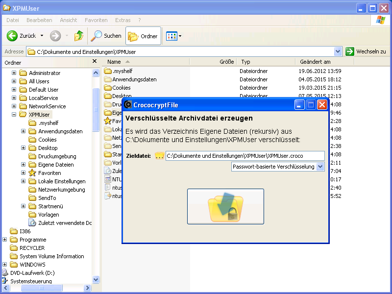 CrococryptFile Windows XP Encrypt GUI