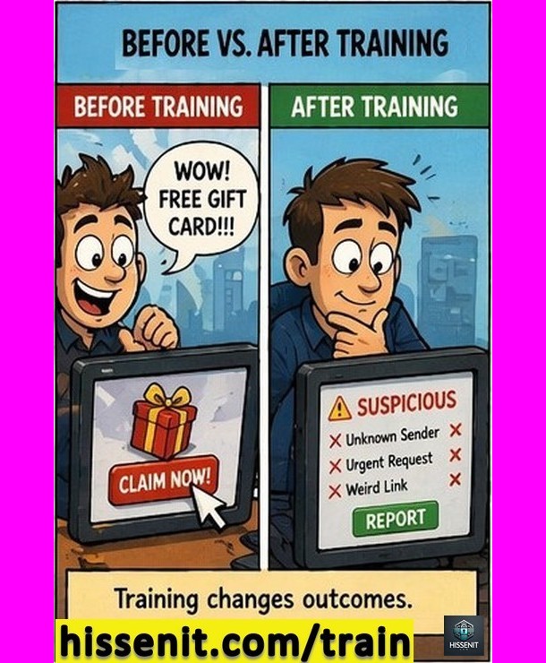 IT Security Awareness Cartoon - Before After Training